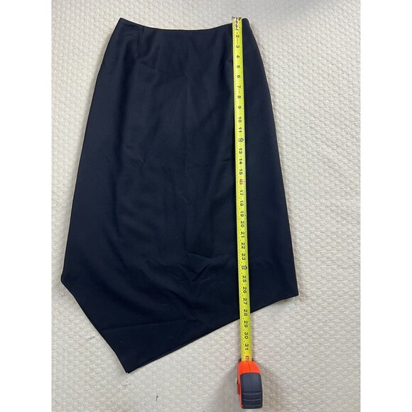 Bernard‎ Zins Asymmetric Skirt Cashmere Wool Blend | Black | Size 4 - Picture 5 of 7